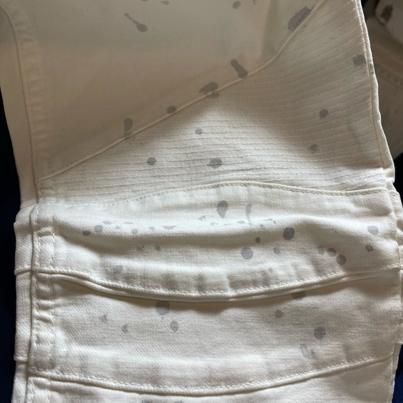 Hudson Los Angeles Blinder V2 Bike splatter Motto white button fly size 32 jeans - Picture 11 of 11